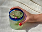 Handblown Hebron Glass Cups - Blue Rim (set of 2) - Hilweh Market