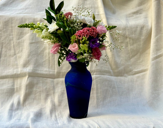 Handblown Hebron Phoenician Glass Vases - Cobalt blue