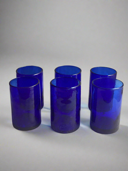 Handblown Hebron Glass Cups - Cobalt Blue (set of 2) - Hilweh Market