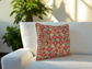 Hand Embroidered Bethlehem Cushion - Pink & Neutrals