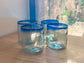 Hebron Blue Rim Glass Cups (Set of 6)