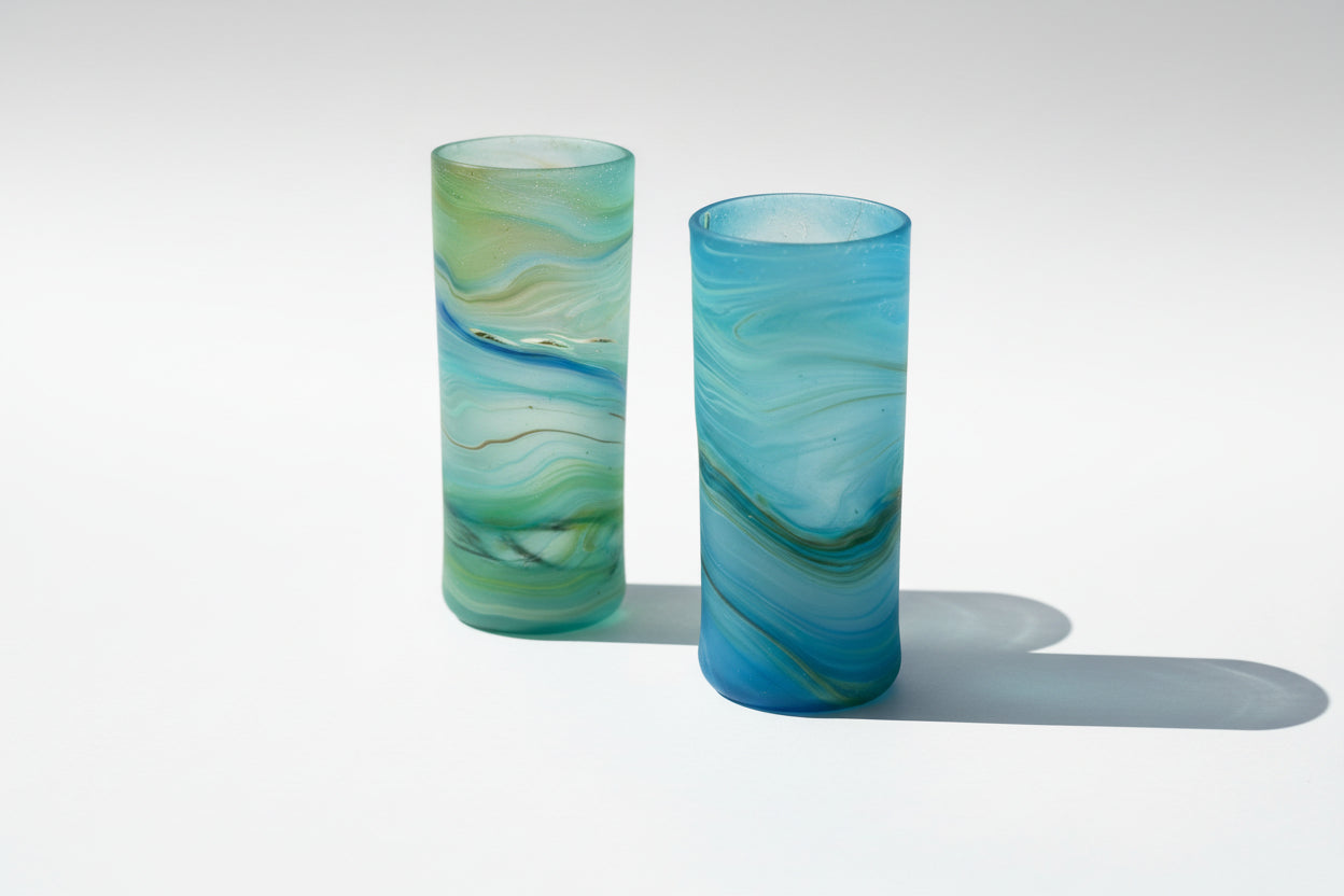 Handblown Hebron Phoenician Glass Tumblers - Blue (Set of 2) - Hilweh Market