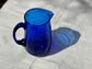 Modern Handblown Hebron Glass Pitcher - Cobalt Blue