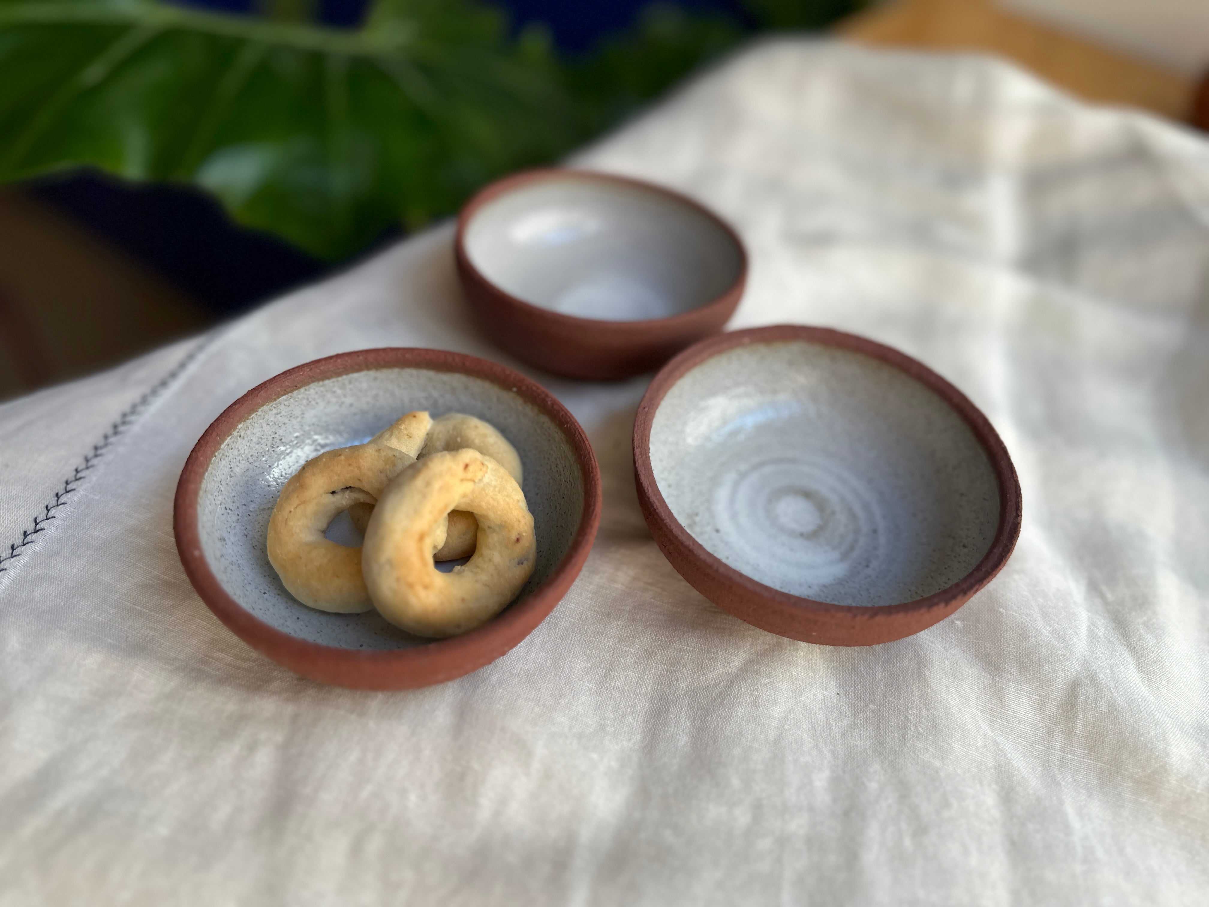 Stoneware Terra Cotta Ceramic Small Bowls (set of 3) - Hilweh Market