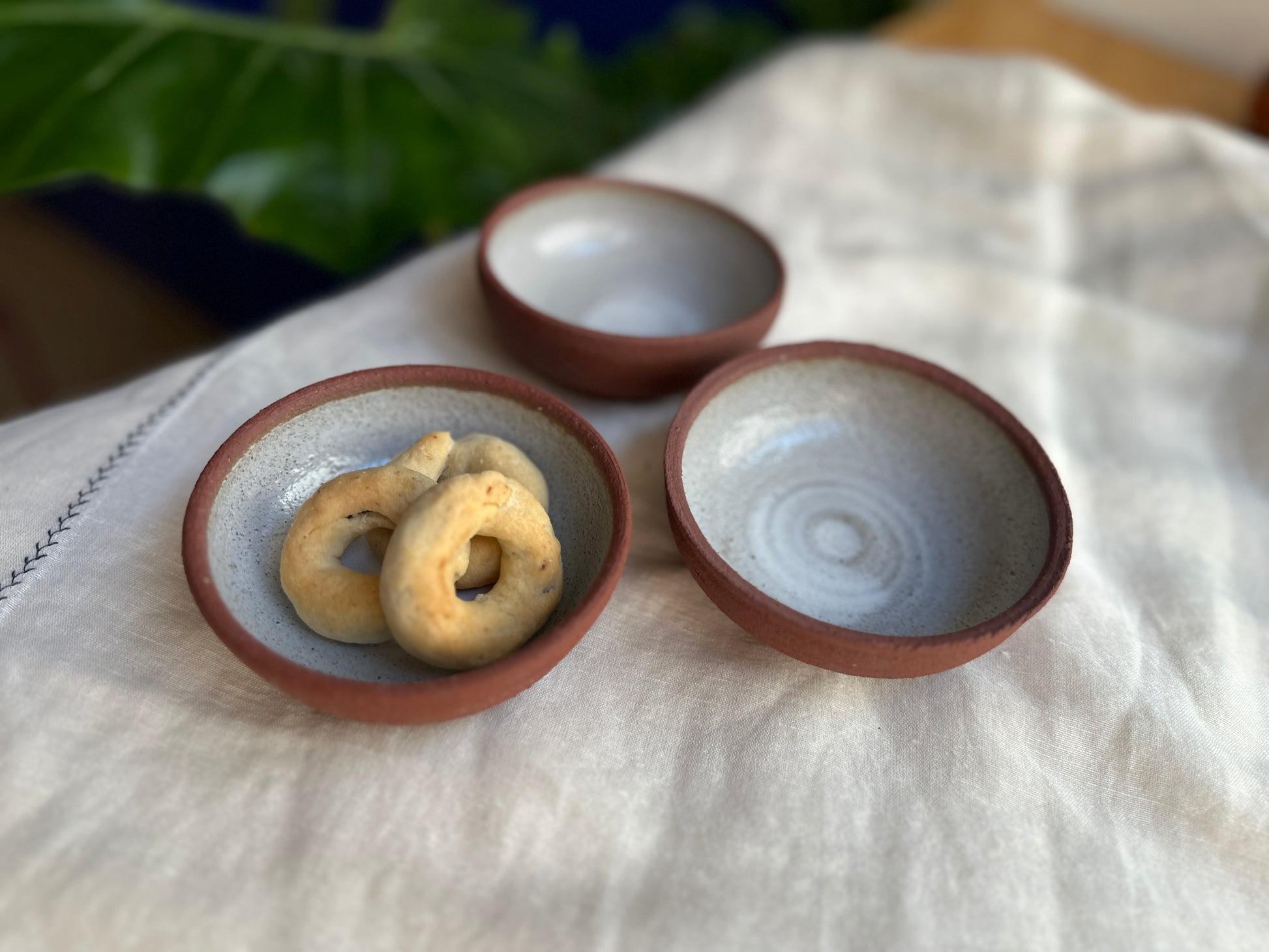 Stoneware Terra Cotta Ceramic Small Bowls (set of 3) - Hilweh Market