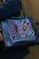 Hand Embroidered Black Leather Handbag (more designs)