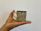 Neutral Floral Ceramic Espresso Cups (set of 2)