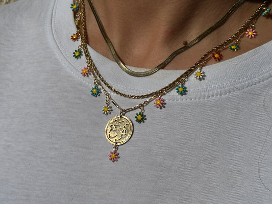 Calligraphy 'Farah' Floral Necklace (Happiness)