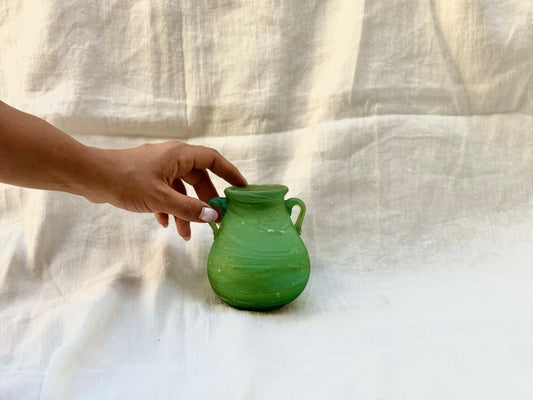 Handblown Phoenician Green Small Vase