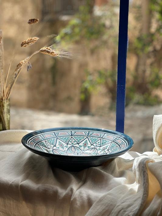 Shallow Beit Gemal hand painted serving dish