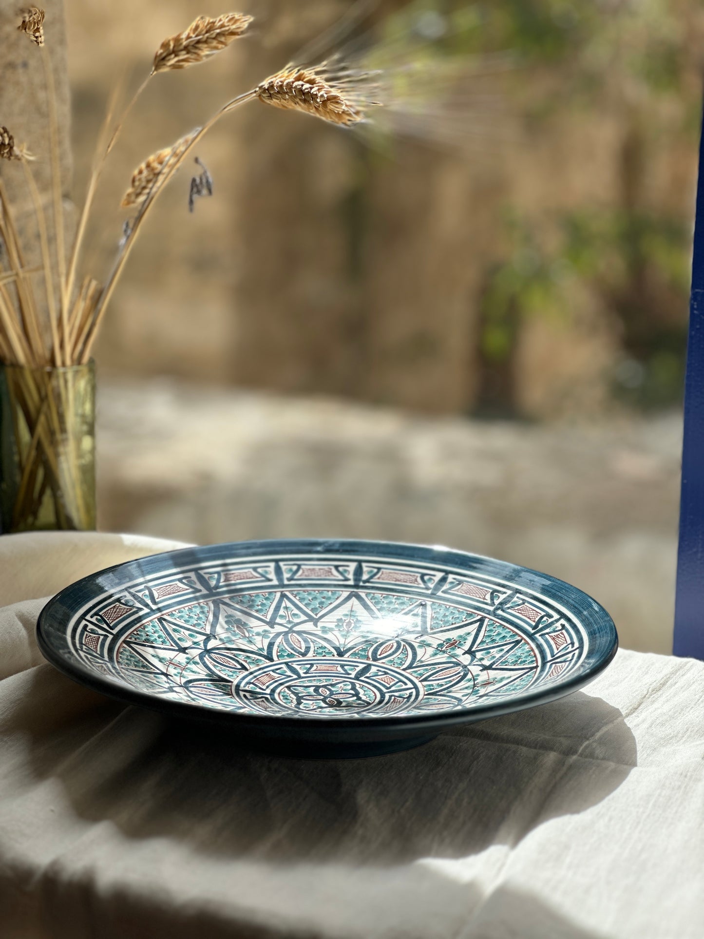 Shallow Beit Gemal hand painted serving dish