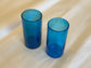 Handblown Hebron Tumbler Glass Cups - Aqua Blue (set of 2)