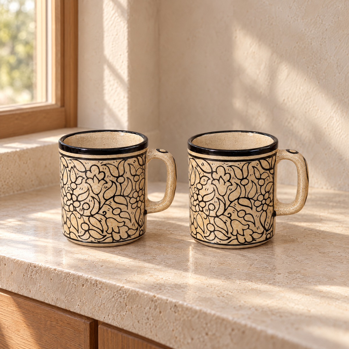 Hebron Speckled Cups — Set of 2 (sizes) - Hilweh Market
