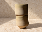 Sand Colored Tapered Ceramic Cups by Nur (Set of 2) - Hilweh Market
