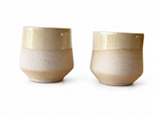 Sand Colored Tapered Ceramic Cups by Nur (Set of 2) - Hilweh Market