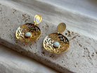 Gold Opal Calligraphy Earrings - Hilweh Market