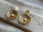 Gold Opal Calligraphy Earrings - Hilweh Market