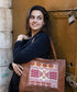 Hand Embroidered Brown Leather Handbag (more designs) - Hilweh Market