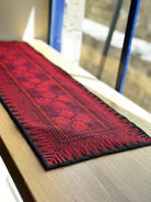 Hand Embroidered Table Runner - Black/Red - Hilweh Market