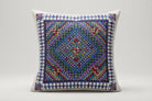 Hand Embroidered Mosaic Cushion Cover - Blue - Hilweh Market