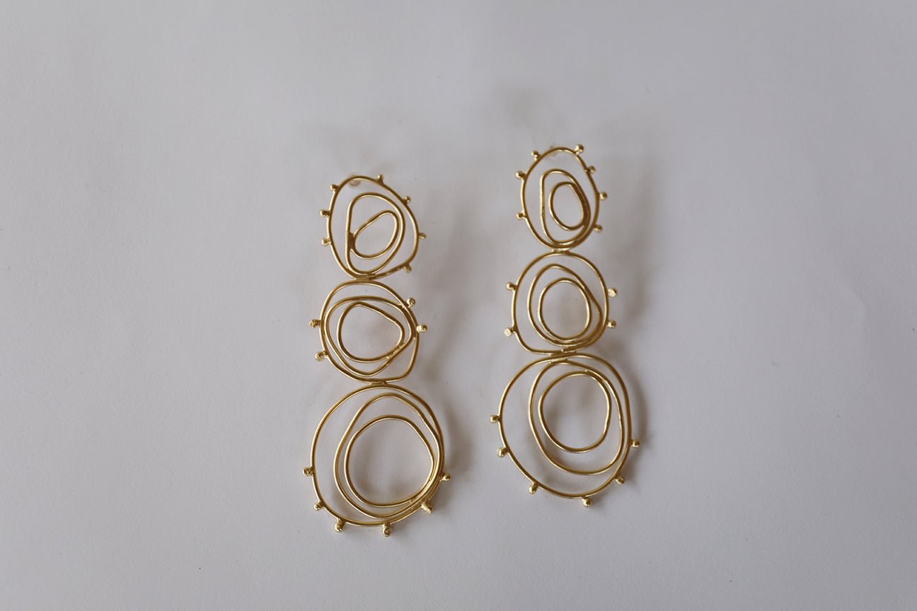Mai Zarkawi Long Gold Selsila Earrings - Hilweh Market