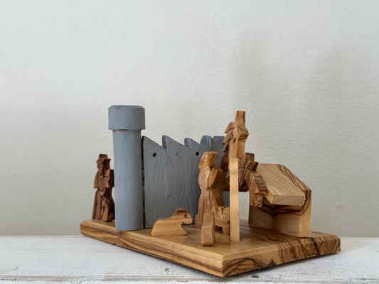 Miniature Olive Wood Nativity Scene