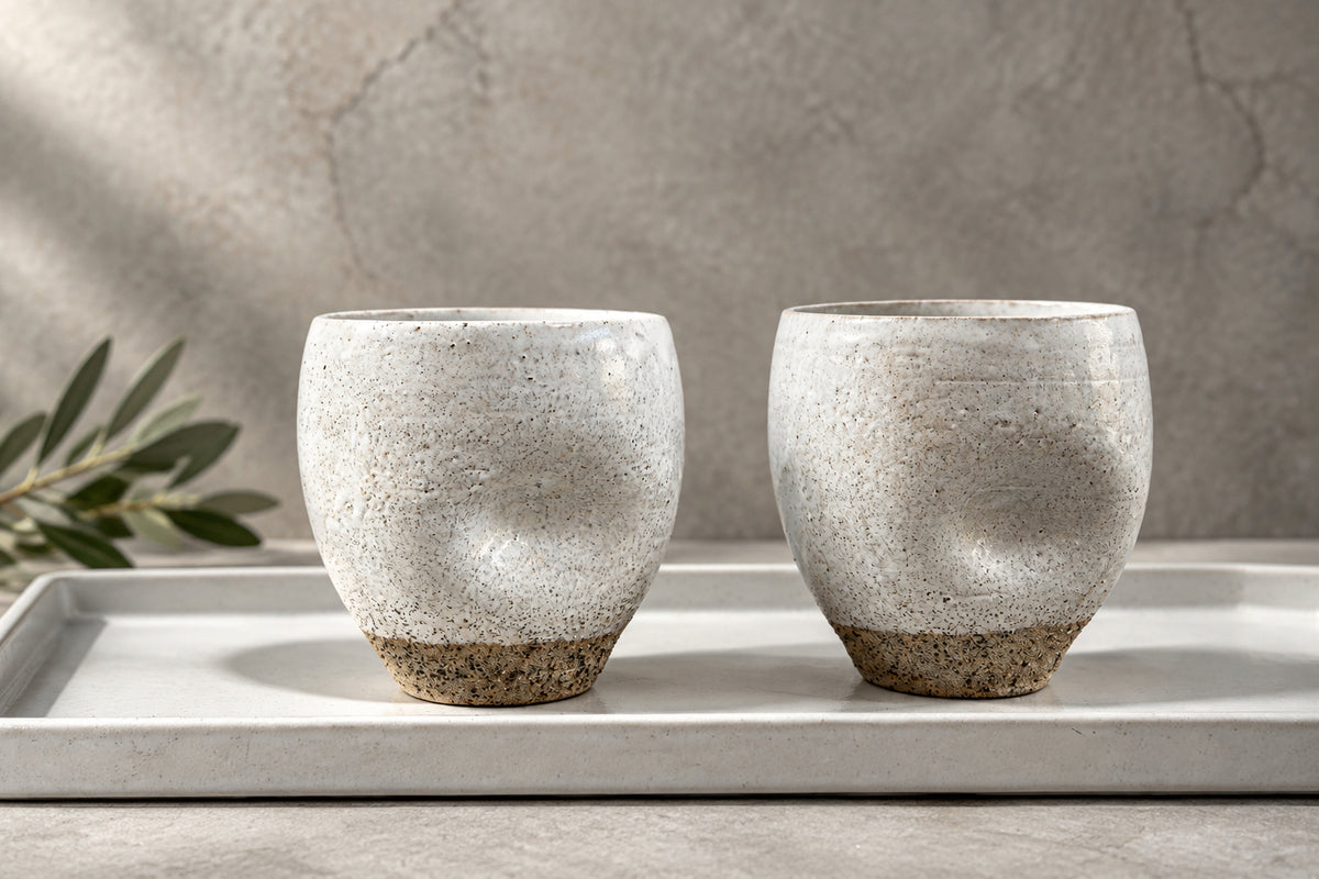 Thumbprint ceramic espresso cup by Nur (Set of 2) - Hilweh Market