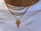 Arabic Calligraphy Gold Necklace with a Gemstone (more available) - Hilweh Market