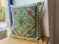Hand Embroidered Mosaic Cushion Cover - Green