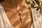 Intricate Olive Leaf Gold Necklace - Hilweh Market