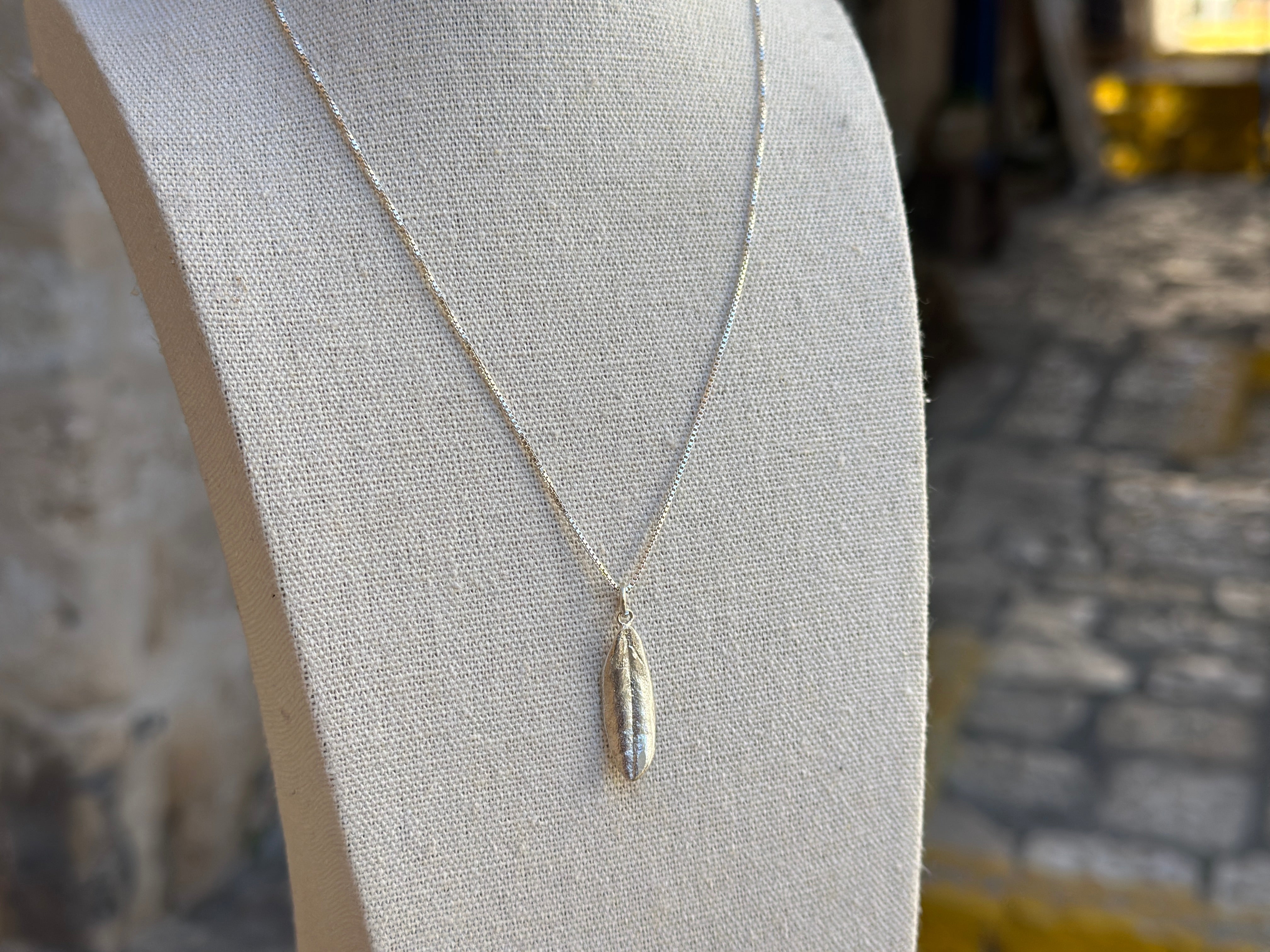 One Olive Leaf Silver Necklace - Hilweh Market
