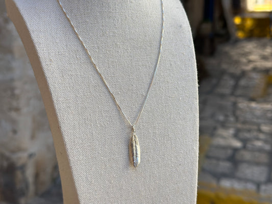 One Olive Leaf Silver Necklace - Hilweh Market