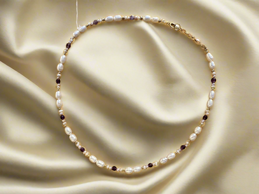 Pearl & Amethyst Necklace (Lilian)