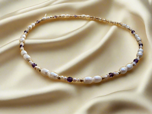 Pearl & Amethyst Necklace (Lilian)