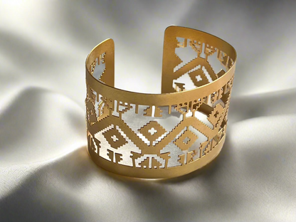 ‘Tatreez’ Cuff Bracelet - Gold/Silver - Hilweh Market