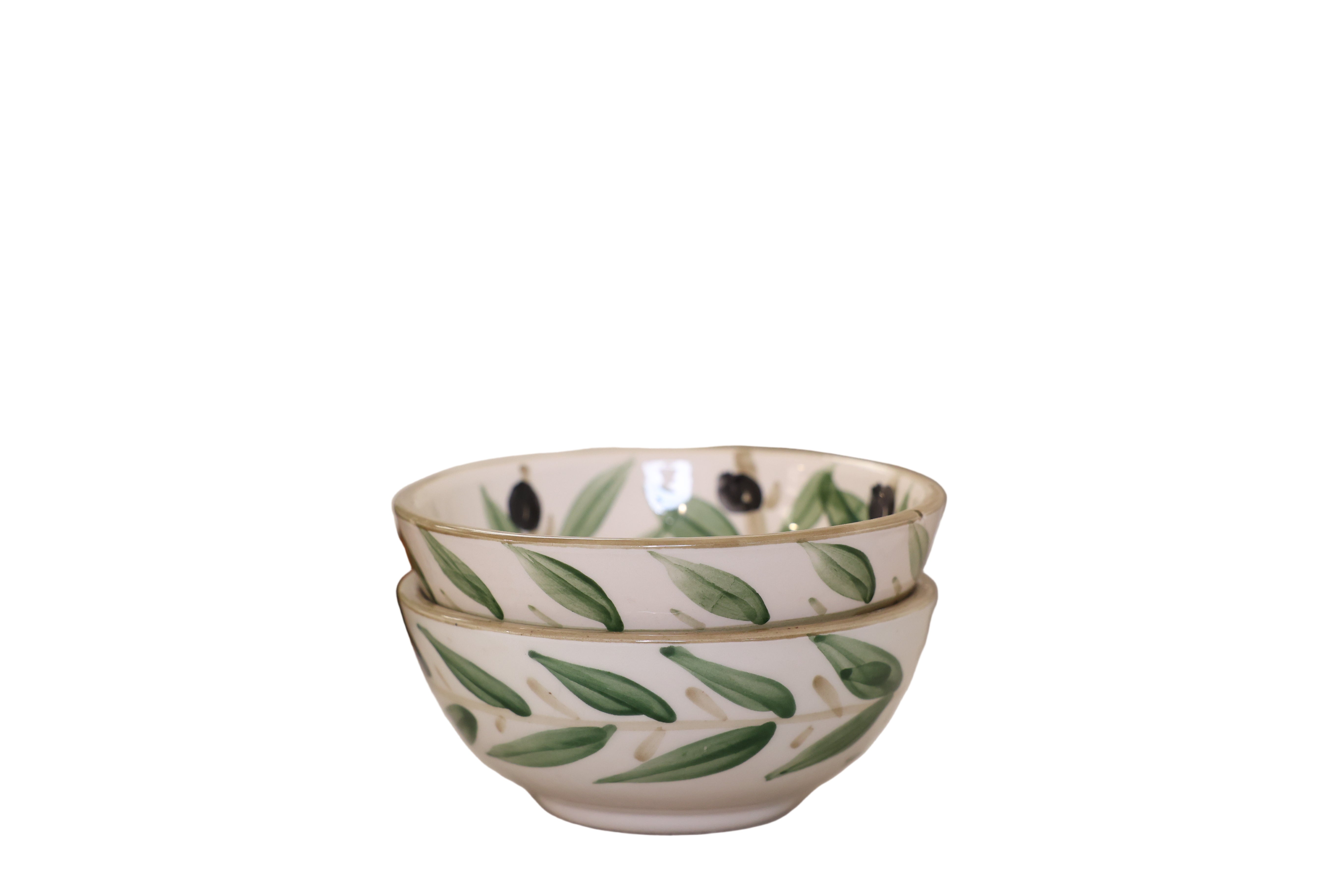 Olive Leaves Zaatar/Olive Bowls from Nisf Jbeil (set of 2) - Hilweh Market