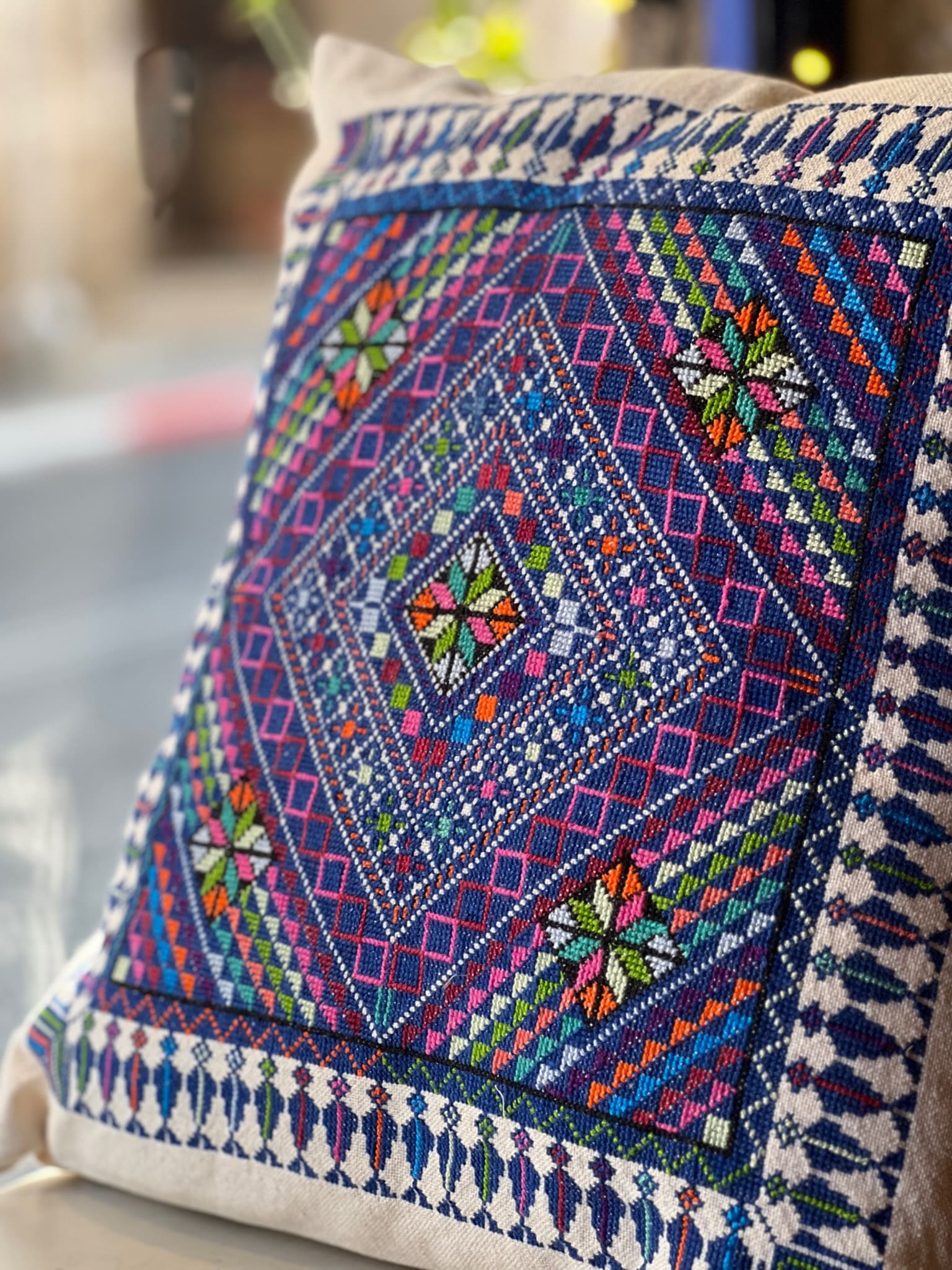 Hand-embroidered-surif-cushion-cover-women-cooperation-nablus-palestine