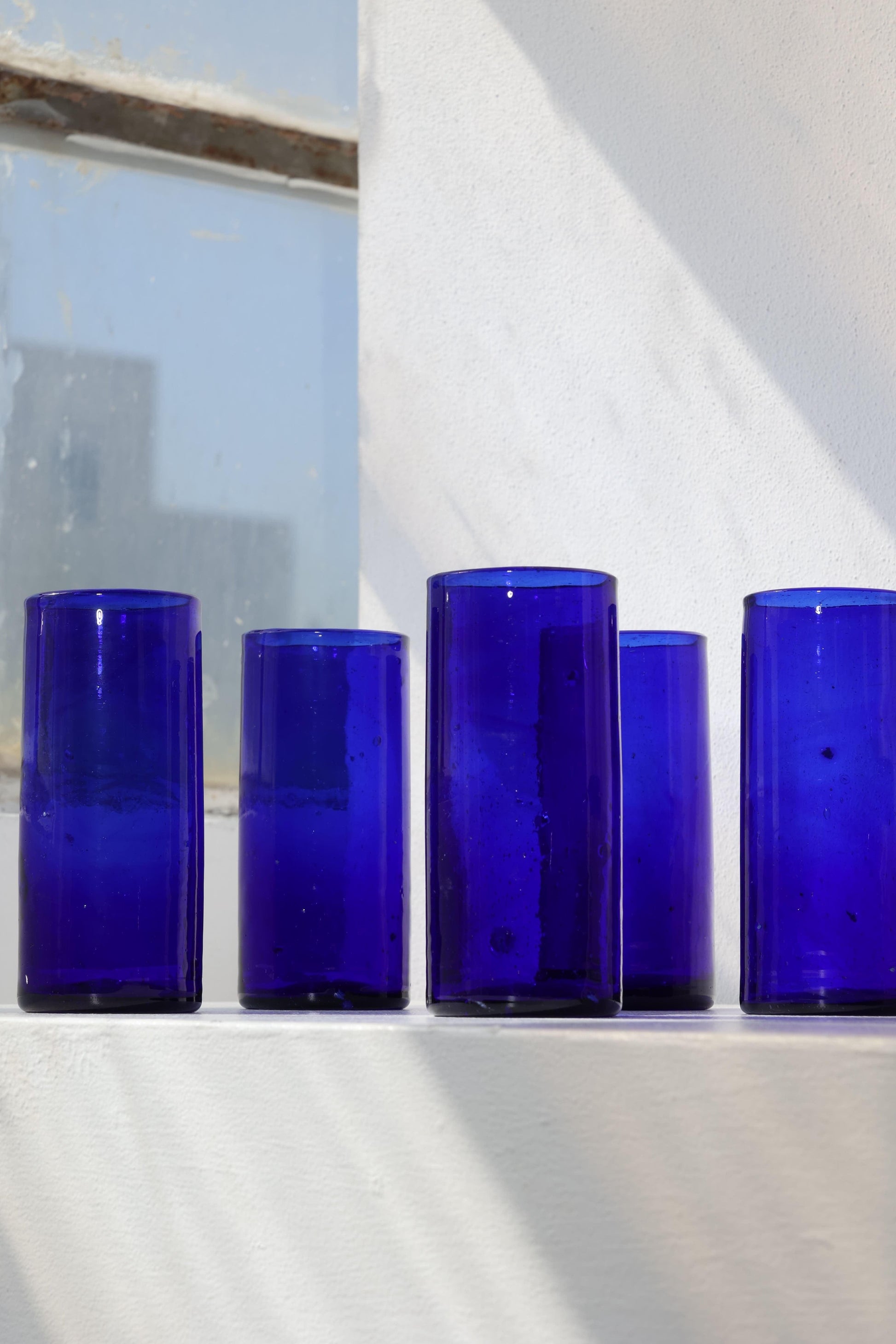 Cobalt Blue Handblown Hebron Glass Tumblers (Set of 2) - Hilweh Market