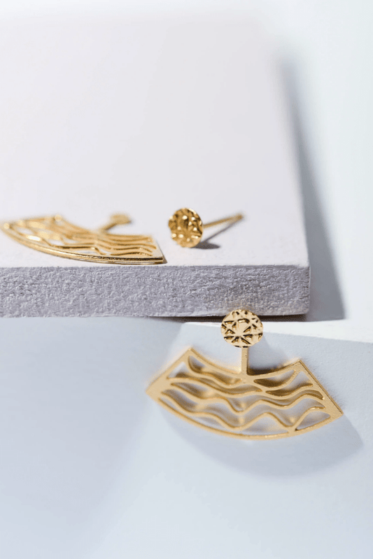 three-piece-jacket-earrings-mizyan-gold-circle-waves